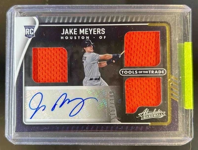 2022 Absolute Jake Meyers Tools of the Trade Triple Jersey Rookie Auto #157/199 - Image 1 of 2