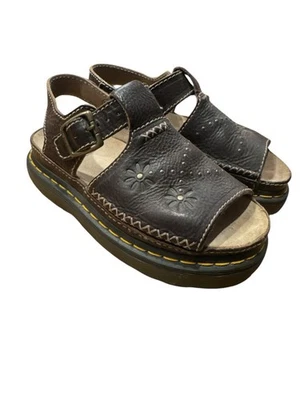 Sandalias de cuero marrón grueso vintage Dr Martens Docs Y2K, talla 6 Foto 1 de 4