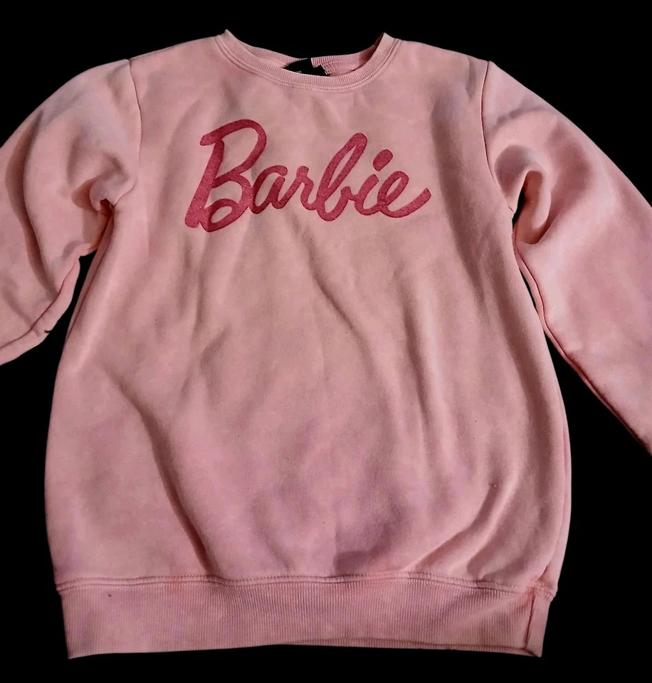 Sudadera Rosa Barbie Niñas Brillantes Letras Talla 10 Foto 1 de 4