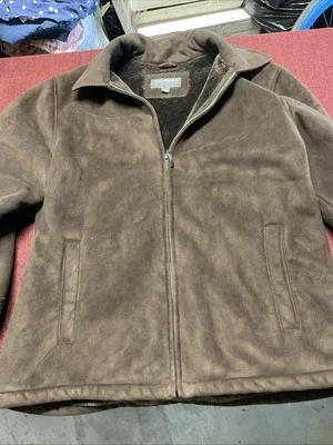 Perry Ellis Portfolio Men Faux Suede Jacket Size Large Brown - Image 1 of 4
