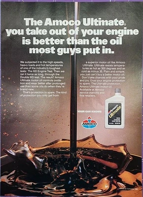 1987 Amoco Oil The Amoco Ultimate que você tira é melhor do que a maioria dos caras anúncio impresso - Imagem 1 de 2