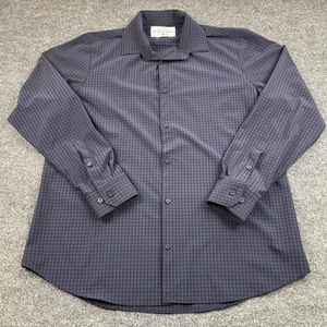 Mizzen + Main Leeward Dress Shirt Mens XL Standard Fit Blue Plaid Long Sleeve - Picture 1 of 6