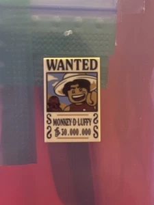 Lego One Piece Wanted Poster Tile MONKEY D LUFFY - NEW - Picture 1 of 1