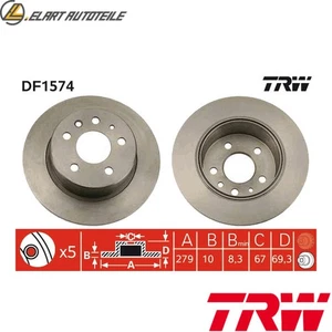 2x BRAKE DISCS DF1574 FOR MERCEDES-BENZ SL S-CLASS HATCHBACK PONTOON COUPE 3.5L - Picture 1 of 18