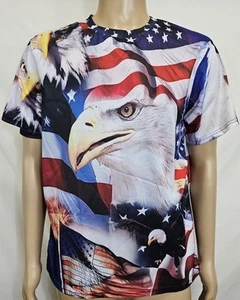 Camiseta Gráfica Bandera Águila Calva 4 de Julio Hombre Talla Grande - Imagen 1 de 13