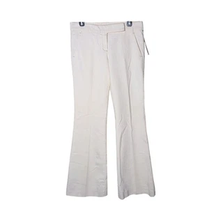 Theory Tailor Cream Flare Pants Trousers Sz 6-8 (Tag 1SZ) NWT $210 Quiet Luxury - Picture 1 of 11
