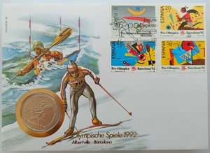 ANDORRA 2 DINERS 1987 - SPORT, OLYMPISCHE SPIELE - SKIFAHRER UND KAJAK - UNC UMSCHLAG - Bild 1 von 4