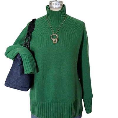 S Max Mara Chunky Knit Turtleneck Sweater Kelly Green Size XL Wool Cashmere EUC - Image 1 of 4