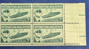 US Stamps, Scott #1091 3c International Naval Review 1957 Block of 4 XF M/NH - Picture 1 of 2