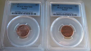 2017-P / 2017-D PCGS Shield 1C - MS67RD - Picture 1 of 3