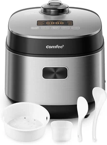 Compact Rice Cooker 8 Cups Cooked/4 Cups Uncooked, 9-In-1 Multi Cooker, Grey - Picture 1 of 12