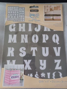 Americana Alphabet Stencils Funky (Upper & Lower case DECO ART) NEW letters - Picture 1 of 5