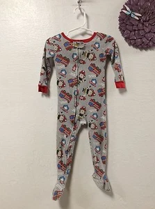Koala Kinder Jungen Spieloutfit mit Füßen Größe 18 Monate grau Feuerwehrauto Muster 73 - Bild 1 von 4