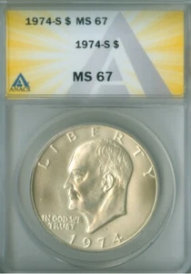 1974-S Silver Eisenhower Dollar ANACS MS-67 (2228318) - Picture 1 of 4