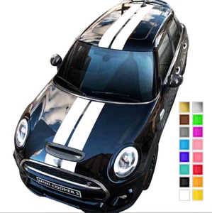 MINI COOPER UNI FRONT MOTORHAUBE DACH UND KOFFERRAUM HINTEN STREIFEN VINYL AUFKLEBER STICKER - Bild 1 von 8