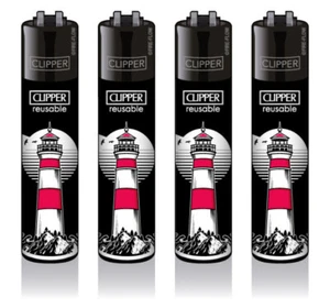 Briquet Clipper Classic « phare de Hambourg » noir NEUF 1 pièce briquet - Photo 1/2