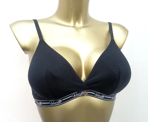 M & S ROSIE AUTOGRAPH NON WIRED RIBBED BRALETTE BRA Size 16 PADDED BLACK - Picture 1 of 3