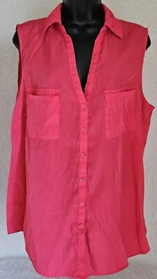 Camisa Top Blusa Mujer New York & Company Talla XL X Grande Rojo Rosado Foto 1 de 4