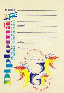 Romania, anni '90, Lotto di 3 Diplomi Sportivi Vuoti, Federazione "Sportul pentru toti" - Foto 1 di 3
