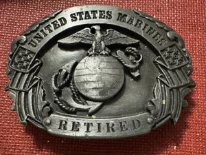 Vintage "United States Marines Retired" Belt Buckle Siskiyou Buckle Co 1992 - Picture 1 of 2