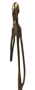 Vintage 20" Tall MCM Brass Metal Slender Father Figure African Art Sculpture - Picture 1 of 9
