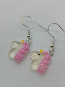 Unicorn Earrings Lovely & Clear And Pink Unicorns Ideal Gift - Picture 1 of 4
