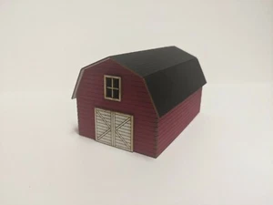 HO Scale Red Farm Barn Kit - Laser Cut Model Train Scenery Building - Picture 1 of 5