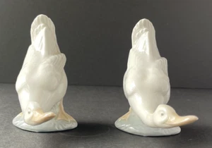 1978 NAO Lladro Little Duck Swan Goose Porcelain Figurine Vintage Daisa "Pair" - Picture 1 of 16