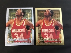 2x 1995 Topps Embossed Hakeem Olajuwon Gold/Silver #38 Rare NBA Champion Card! - Picture 1 of 3