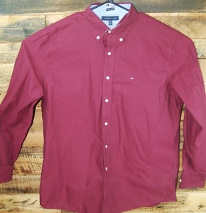 Camisa informal Tommy Hilfiger Slimfit 17 34-35 XL manga larga botón delantero #KC205 - Imagen 1 de 7