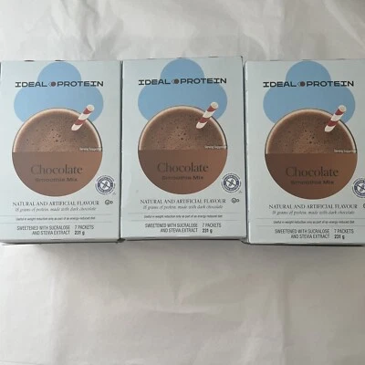 3 boxes Ideal Protein Chocolate smoothie drink  mix BB 04/30/27 FREE SHIP - Image 1 of 2