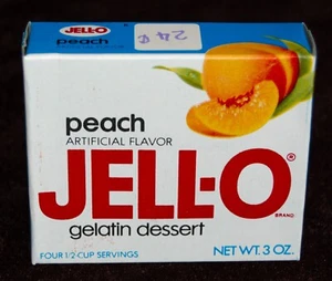 Vintage Peach Flavored JELLO Gelatin SEALED UNOPENED Box PROP 1970s # - Picture 1 of 3