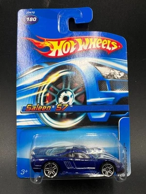 Hot Wheels Saleen S7 azul PR5 2006 línea principal #180 en paquete ¡Bonita tarjeta! Foto 1 de 3