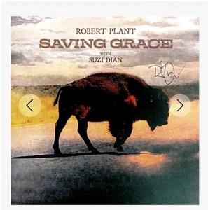ROBERT PLANT SIGNED COVER SAVING GRACE VINYL AUTOGRAPH FRUIT PUNCH IN HAND - Picture 1 of 2