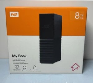 WD My Book 8TB USB 3.2 Gen 1 External Desktop Hard Drive, Black - Afbeelding 1 van 4