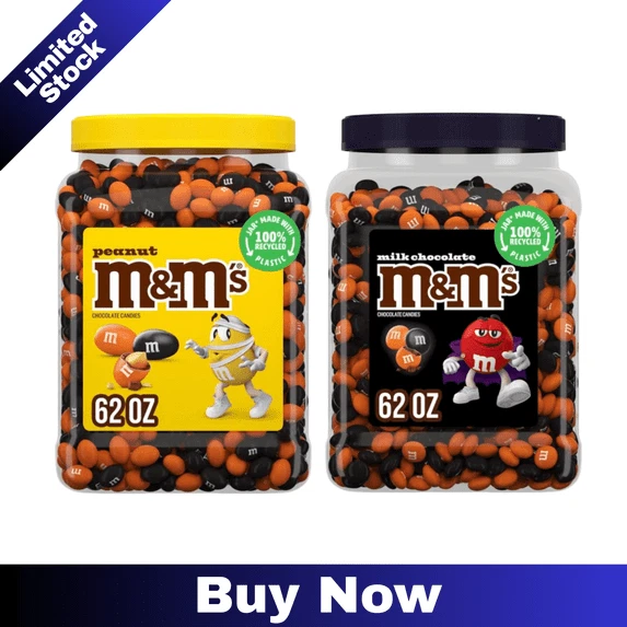 M&M’s Milk Chocolate & Peanut Candy Variety Pack – 62oz Party Size 2 Bags - Image 1 of 1