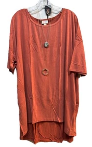 NWT LuLaRoe 3XL Solid Burnt Orange Irma Modal Blend Oversized Tunic Top - Picture 1 of 8