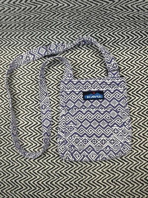 KAVU Bag Purse Mini Crossbody Keeper Small ‘Purple Quilt’ Purple/ White 8" x 6½" - Image 1 of 4