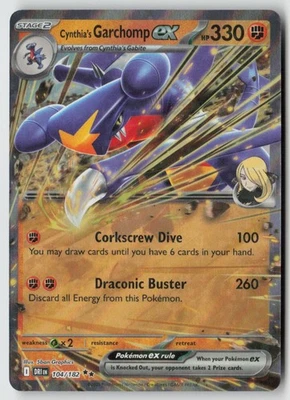 Cynthia's Garchomp ex - 104/182 - SV10: Destined Rivals Holo - PTCG - Image 1 of 2