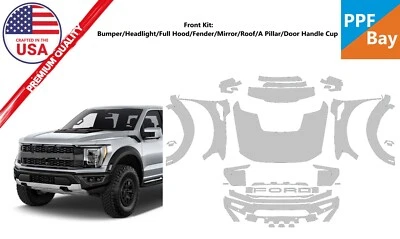 Kit completo de precorte de película de protección de pintura delantera PPF para Ford F-150 Raptor 2021-2023 Foto 1 de 4