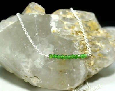 Natural Peridot Gemstone Handmade Necklace 925 Solid Silver Gift Jewelry - Image 1 of 4