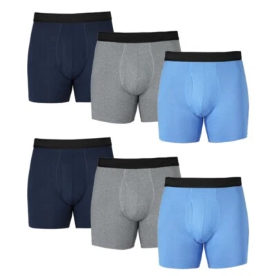 Calzoncillos boxer de rendimiento elásticos negros para hombre Athletic Works paquete de 6 talla XL Foto 1 de 4