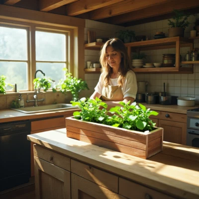 Custom Handmade Cedar Wood Planter Box – Small Indoor Outdoor Window Herb Pot - Image 1 of 4