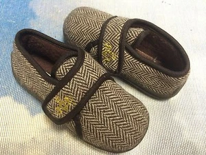 Ragg Boy Brown Machine Washable Lightweight Hook & Loop Slipper ToddlerSize 10 - Picture 1 of 4