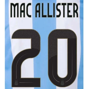 Argentina 2024/25 Home Mac Allister #20 Youth Jersey Name Set - Picture 1 of 1