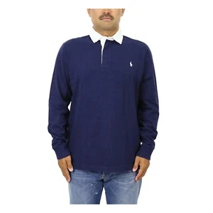 Camisa de Rugby Polo Ralph Lauren Manga Larga Calce Clásico Sólido - Azul Marino (Pony Blanco) - Imagen 1 de 3