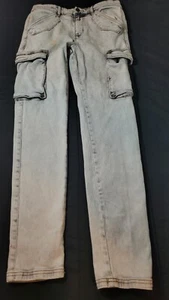 Forever 21 Denim Jeans Mens 28 Gray Acid Wash Preowned (Stain) Cargo Pockets  - Picture 1 of 13