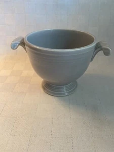 Vintage Fiesta Ware Gray Sugar Bowl Two Scroll Handles - Picture 1 of 7
