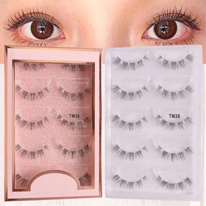 5 Pairs Transparent Line False Eyelashes Natural Simulation Long Lashes Makeup - Picture 1 of 13