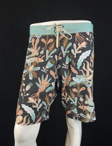 VISSLA Ocean Life Gray & Turquoise New without Tags Boardshorts, Men's Size 34 - Picture 1 of 12